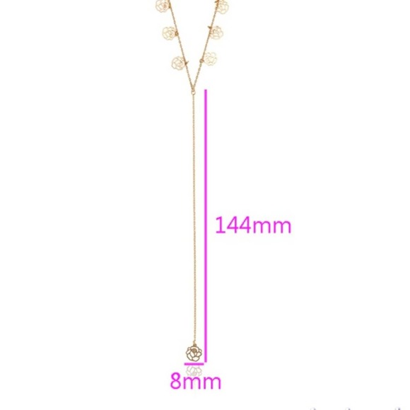 Beautiful Roses Y Necklace 18k Gold Plated - Picture 2 of 7